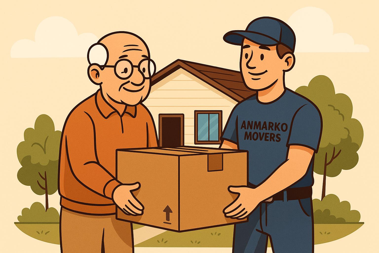 Senior moving help illustration